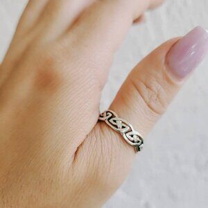 Celtic Ring, Sterling Silver Band, 925 Stamped, Thumb Ring, 925 Silver, Irish